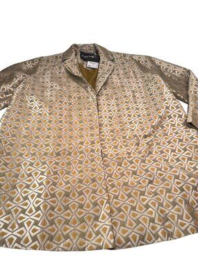 Luxury Selection Ulla Popken Geometric Jacquard Jacket Womens Blazer Formal
